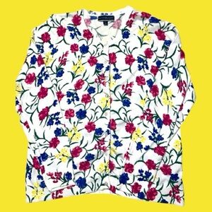 Karen Scott Pastel Floral Cardigan